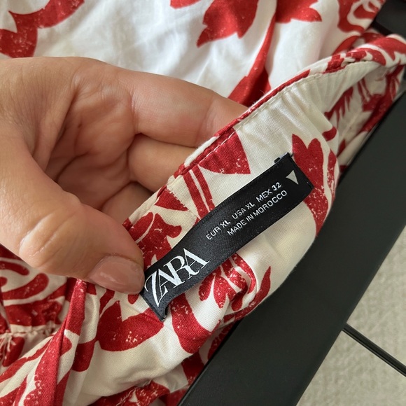 Zara Skirt / Jupe Zara red and White size XL - Picture 6 of 6